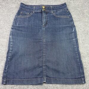 NYDJ Denim Skirt‎ 4 Blue Jean Lift Tuck Stretch Pencil Casual Y2K Minimalist